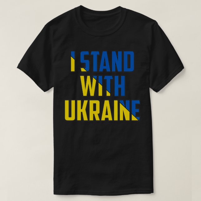 Support Ukraine I Stand With Ukraine UkrainianFlag T Shirt (Design framsida)