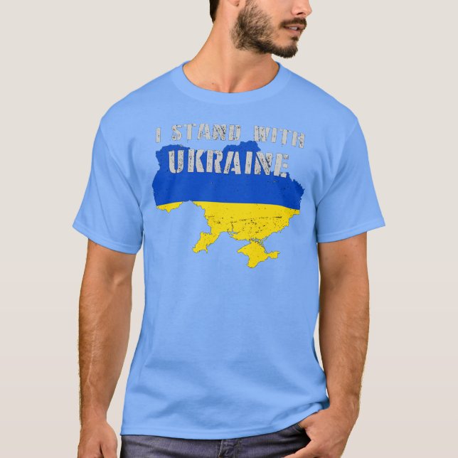 Support Ukraine I Stand With Ukrainian T Shirt (Framsida)
