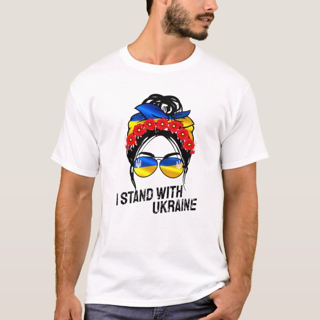 Support Ukraine Pride I Stand With Ukraine Flag Fo T Shirt (Framsida)