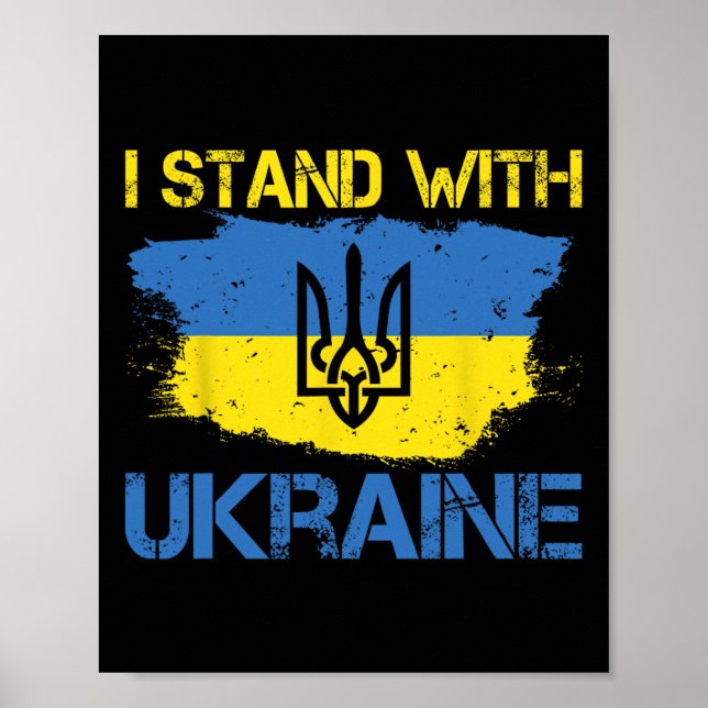 Support Ukraine With This Ukraine Flag I Stand Wit Poster (Framsidan)