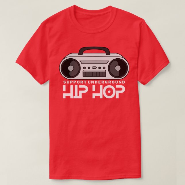 Support under Hip hop Boombox T Shirt (Design framsida)