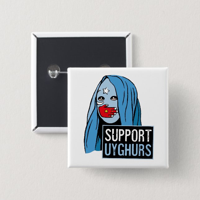Support Uyghurs Knapp (Framsida & baksida)