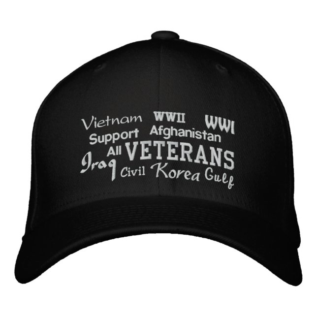 Support Veterans - Broiderad Hat Broderad Keps (Framsida)
