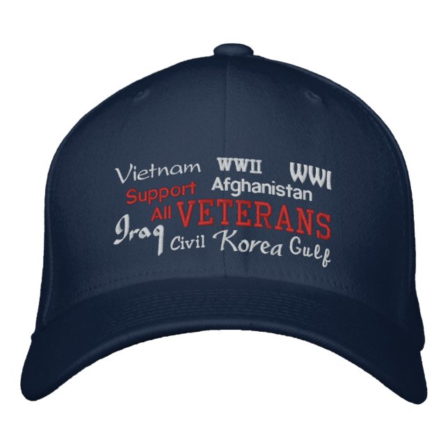 Support Veterans - Broiderad Hat Broderad Keps (Framsida)