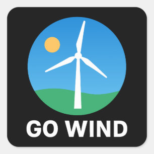 Support Vind Energy - Pro Clean Vind Power Fyrkantigt Klistermärke