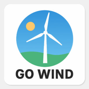 Support Vind Energy - Pro Clean Vind Power Fyrkantigt Klistermärke