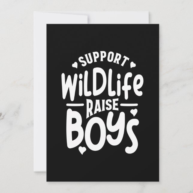 Support Wildlife Raise Boys Mors dag Gift Inbjudningar (Framsida)
