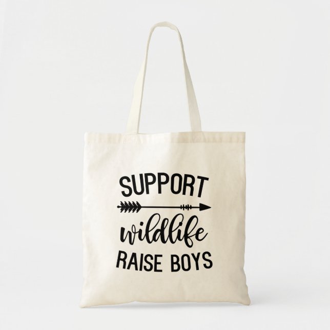 Support Wildlife Raise Boys Tote Bag Tygkasse (Framsidan)