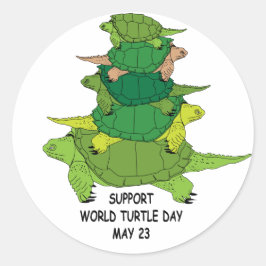 Support World Turtle Day Sticker Runt Klistermärke