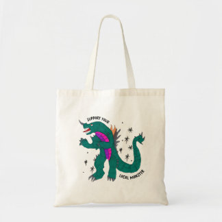 "Support Your Local Monster" Tote Bag Tygkasse