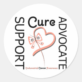Supportadvokat Cure för endometrium Cancer Runt Klistermärke