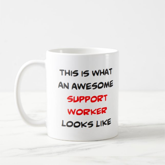 supportarbetare, fantastisk kaffemugg (Vänster)