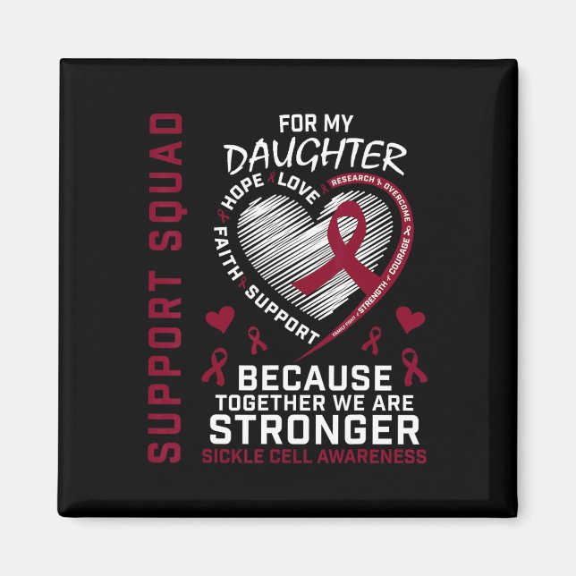 Supportgrupp för Sickle Cell Awareness Shirt Dotte Magnet (Framsidan)