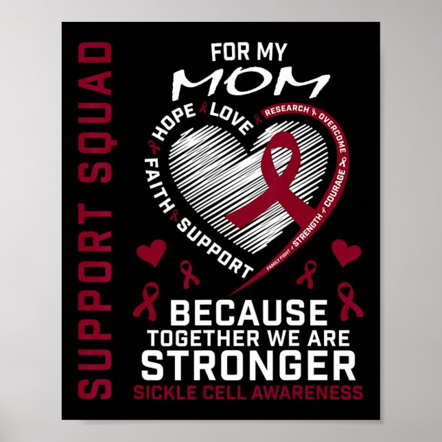 Supportgrupp för Sickle Cell Awareness Shirt Mamma Poster (Framsidan)