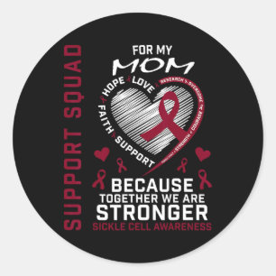 Supportgrupp för Sickle Cell Awareness Shirt Mamma Runt Klistermärke
