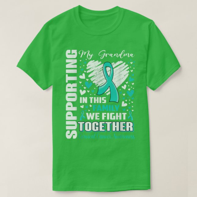 Supporting My Grandma Cervical Cancer Awareness  T Shirt (Design framsida)