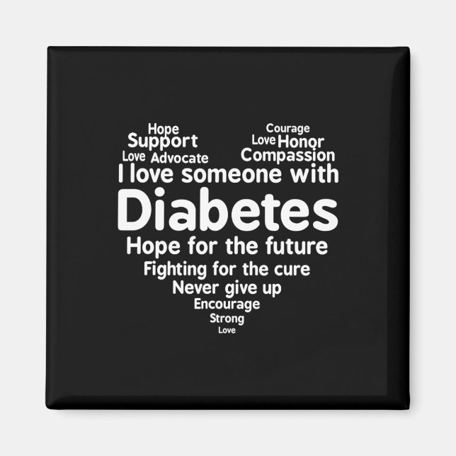 Supportmånad för diabetesmedvetenhet magnet (Framsidan)
