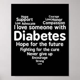 Supportmånad för diabetesmedvetenhet poster