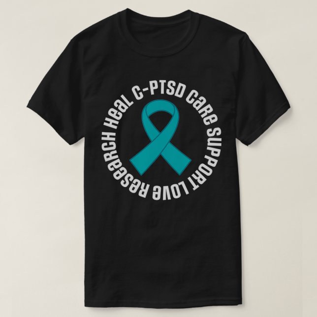 supportmånad för menyfliksområdet för CPTSD-medvet T Shirt (Design framsida)