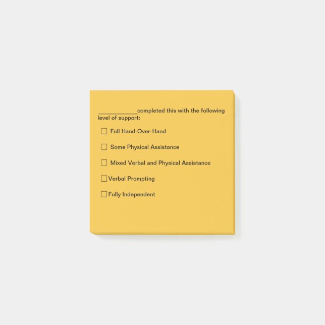 Supportnivå Post-it Block (Framsida)