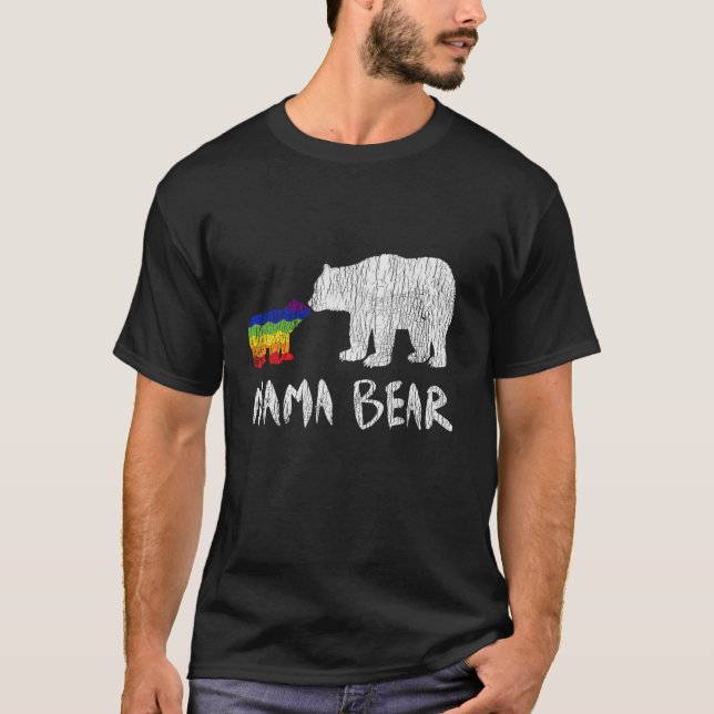 Supportpris för Rainbow Mamma Bear Always Forever  T Shirt (Framsida)
