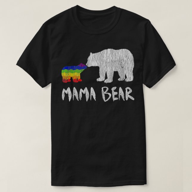 Supportpris för Rainbow Mamma Bear Always Forever  T Shirt (Design framsida)