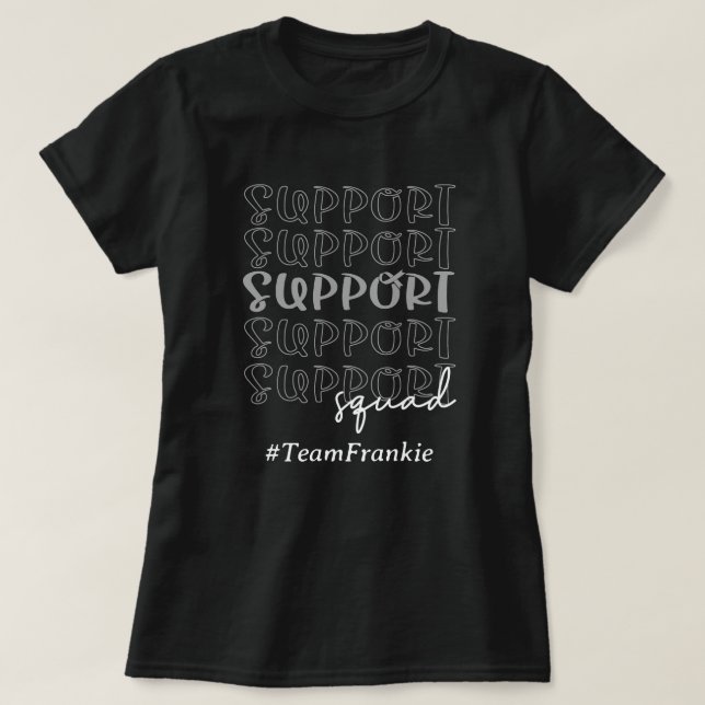 Supportruta för anpassningsbar-teamet för hjärntum t shirt (Design framsida)