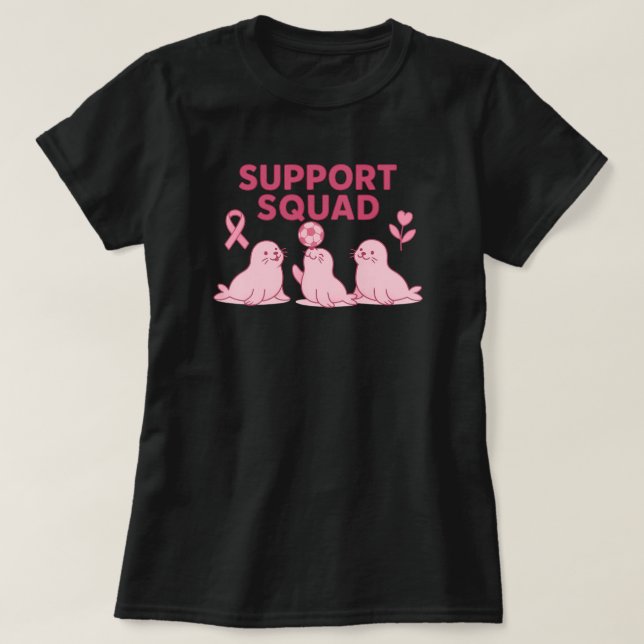 Supportruta - Rosa-menyfliksförsegling T Shirt (Design framsida)