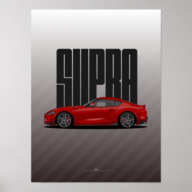 Supra MK5 - Red Sports Car Poster (Framsidan)