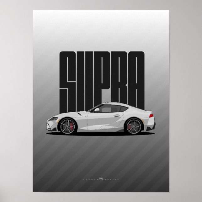 Supra MK5 - Silver sportbil Poster (Framsidan)