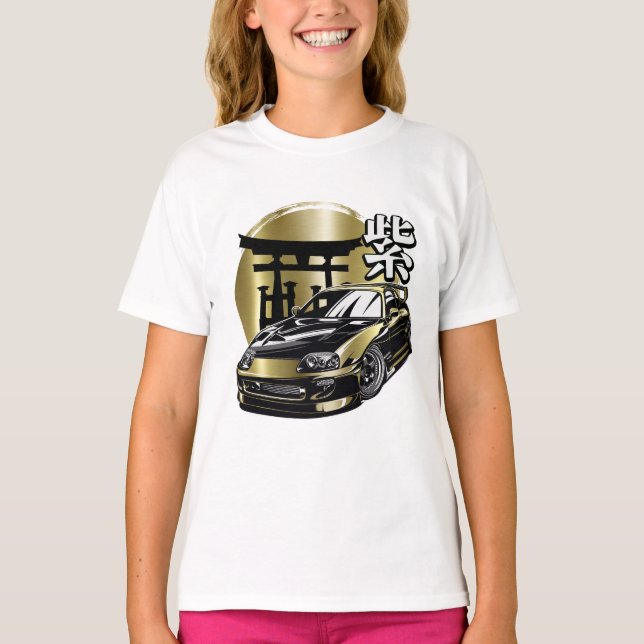 Supra Mk 4 Golden Drift-bil T Shirt (Framsida)