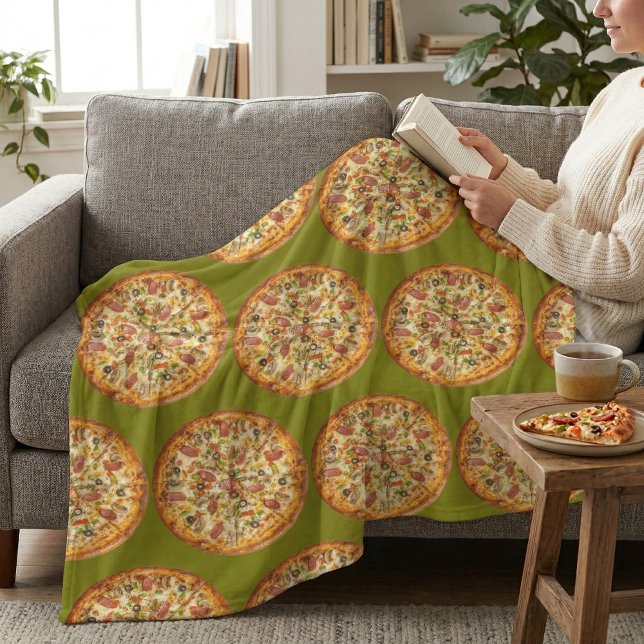 Supreme Pizzaparty: Rollig Grön Matroolighetsnyhet Fleecefilt (Skapare uppladdad)
