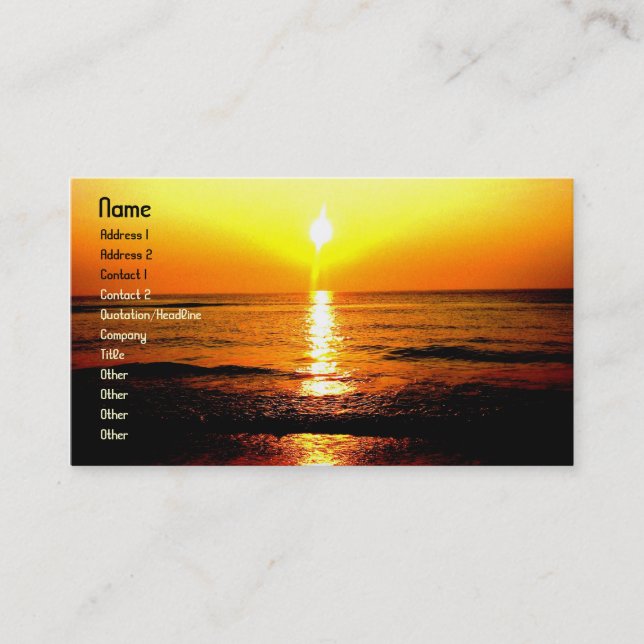 SupremeBeachsunrise namn, adress 1, adress 2… Visitkort (Framsida)