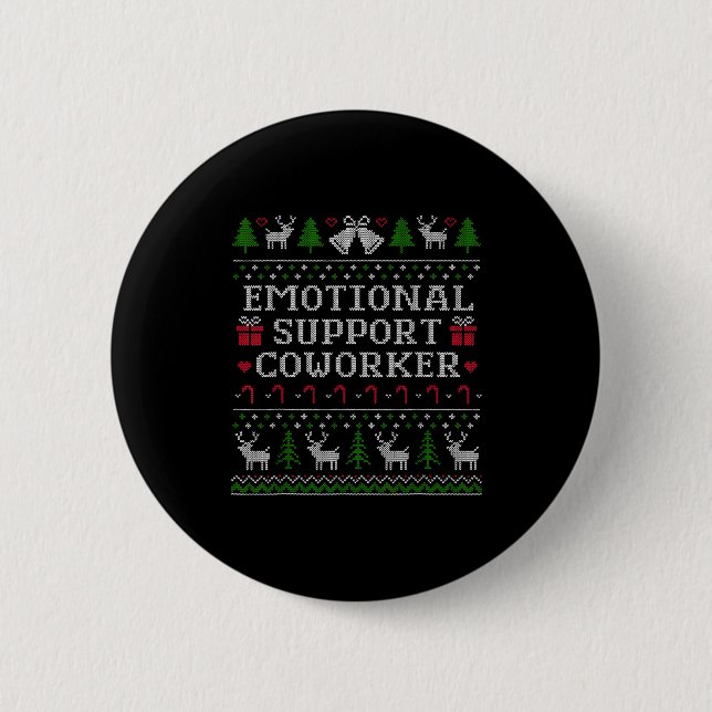 Suprt Coworker Retro Ugly Christmas Saying Quote  Knapp (Framsida)