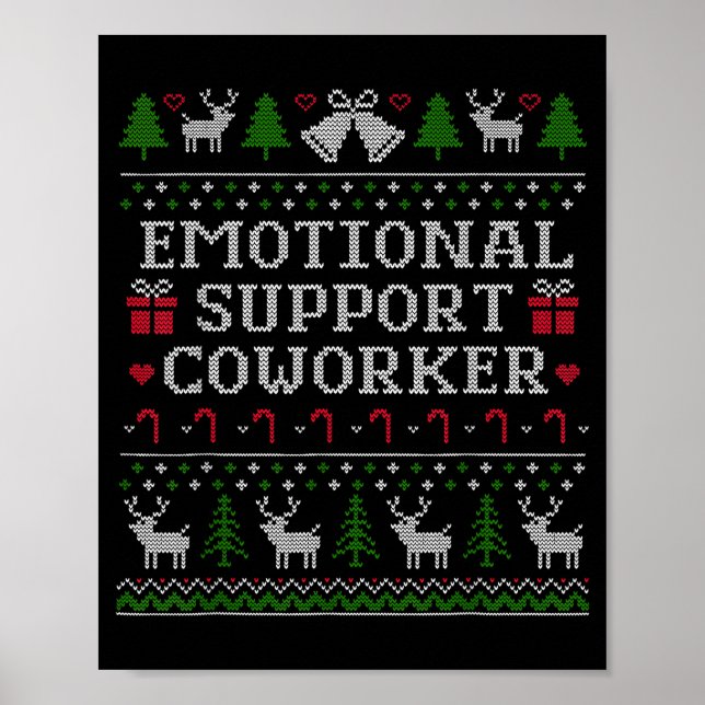 Suprt Coworker Retro Ugly Christmas Saying Quote  Poster (Framsidan)