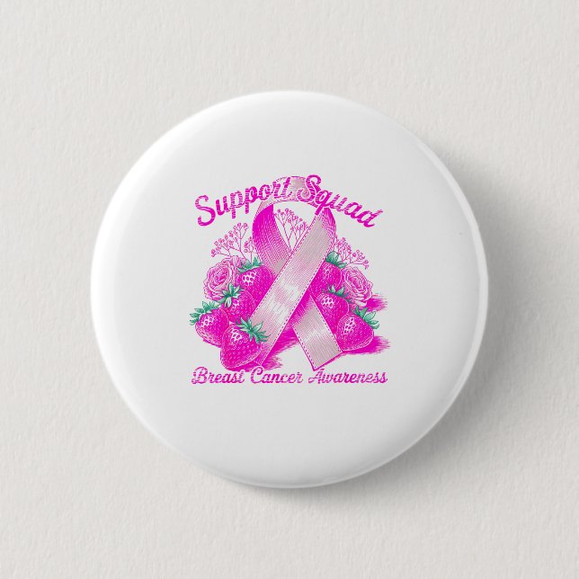 Suprt Squad Breast Cancer Awareness Nk Ribbon Wome Knapp (Framsida)