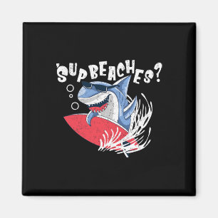 Supstränder Funny Shark Summer Beach Älskare Meme Magnet