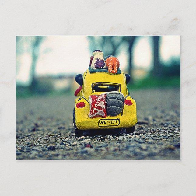 Sur la route des vacances. vykort (Framsida)