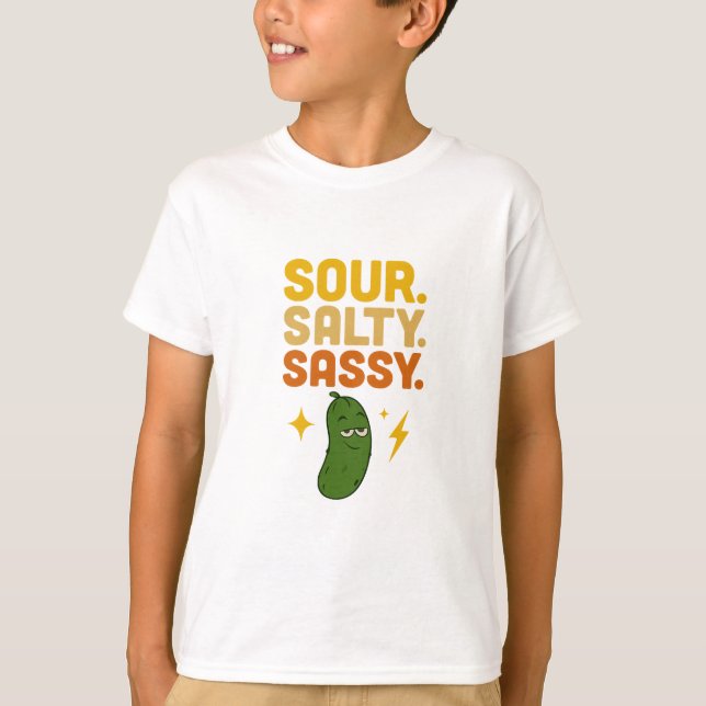 Sur, Salty, Sassy Pickle T T Shirt (Framsida)