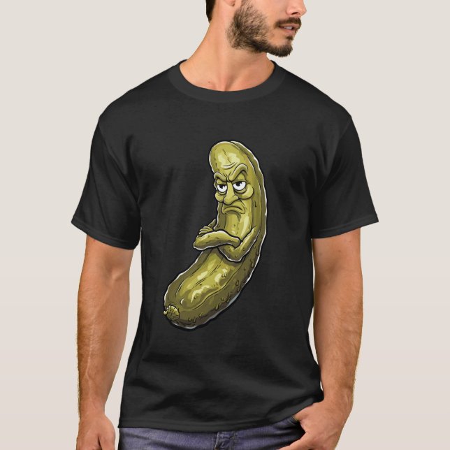 Sur surdekorerad dillgurka t shirt (Framsida)