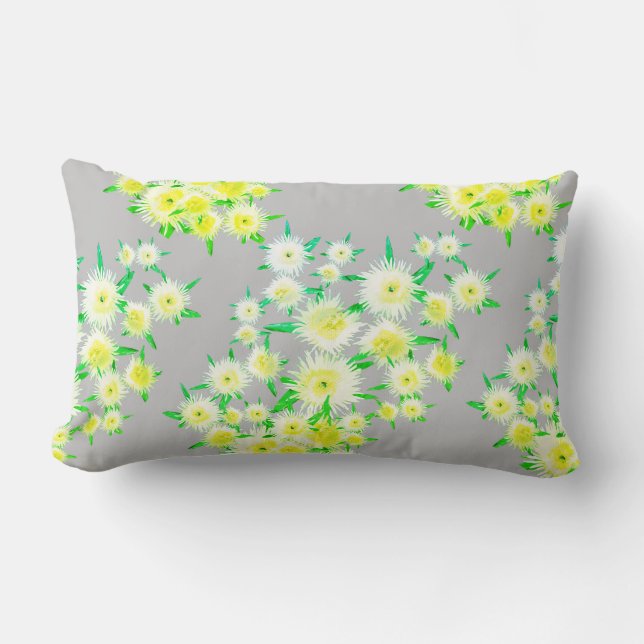 Sura fikon blommor blad mönster kudde (Framsida)