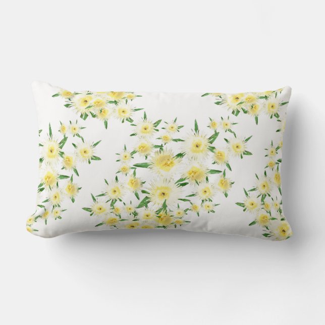 Sura fikon blommor blad mönster kudde (Framsida)
