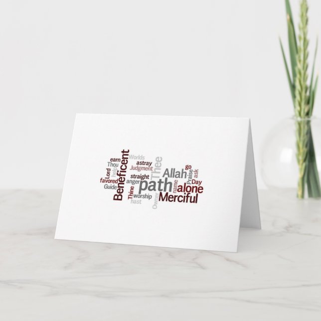 Surah Al-Fatiha Wordle Greeting Card Kort (Framsida)