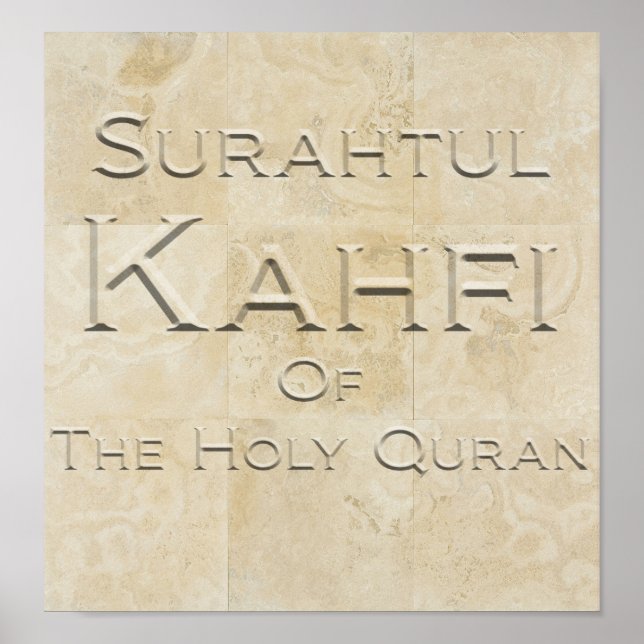 Surahtul Kahfi i Travertine Stone Poster (Framsidan)