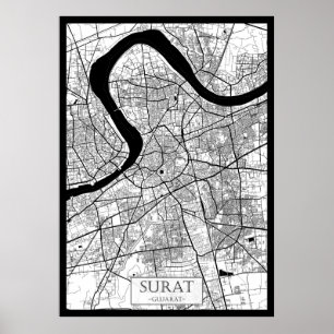 Surat Gujarat Karta Poster