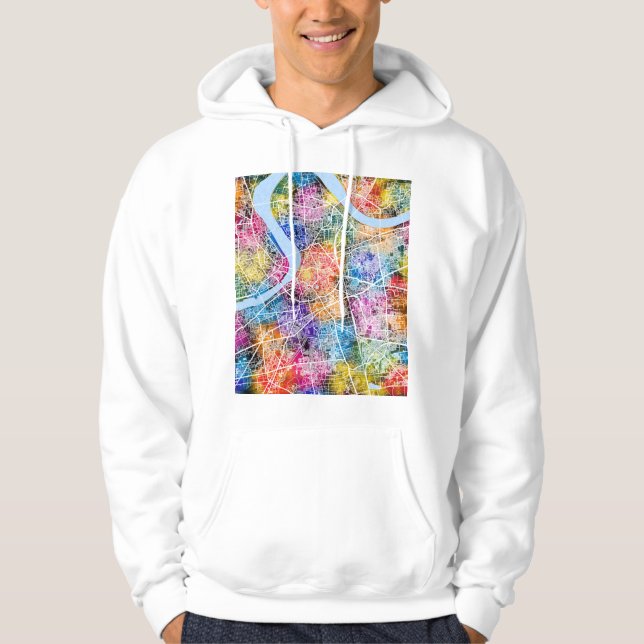 Surat Gujarat Stadskarta Hoodie (Framsida)