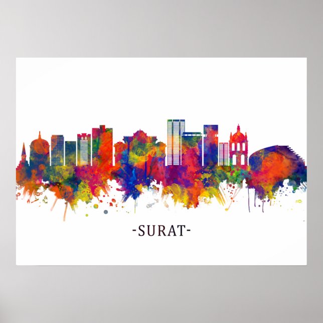 Surat India Skyline Poster (Framsidan)