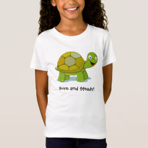 "Sure and Steady" Turtle Tecknad Anpassningsbar T- T Shirt