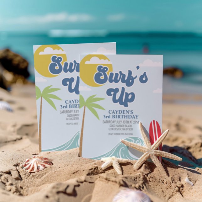 Surf är Up Beach Födelsedagsinbjudan Inbjudningar (Skapare uppladdad)