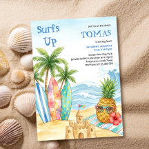 Surf är Upp Aloha Tropisk Strand Barns Födelsedag